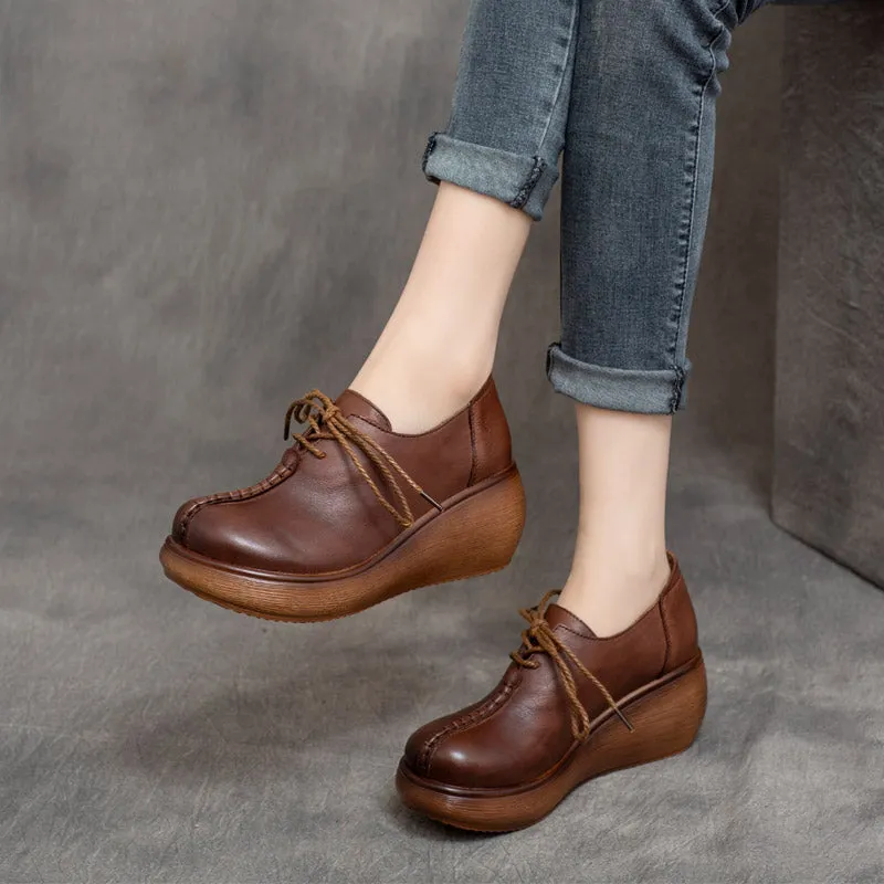 Spring Lace-Up Platform Waterproof Women's Shoes