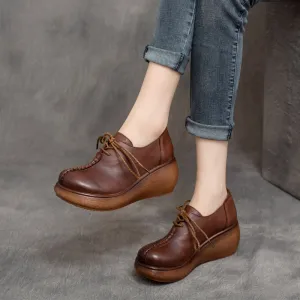 Spring Lace-Up Platform Waterproof Women's Shoes