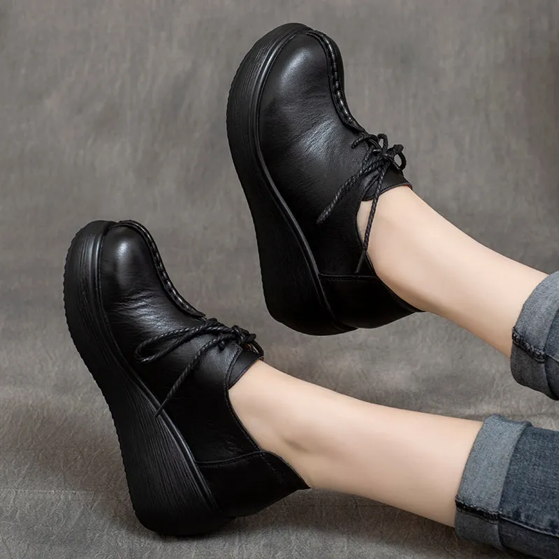 Spring Lace-Up Platform Waterproof Women's Shoes