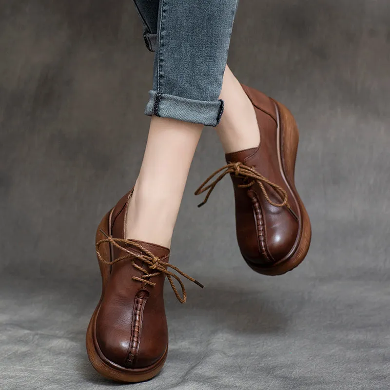 Spring Lace-Up Platform Waterproof Women's Shoes