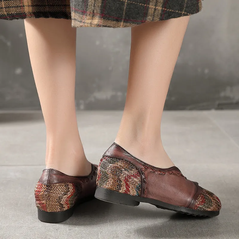 Spring Leather Handmade Clip Toe Women's Flats