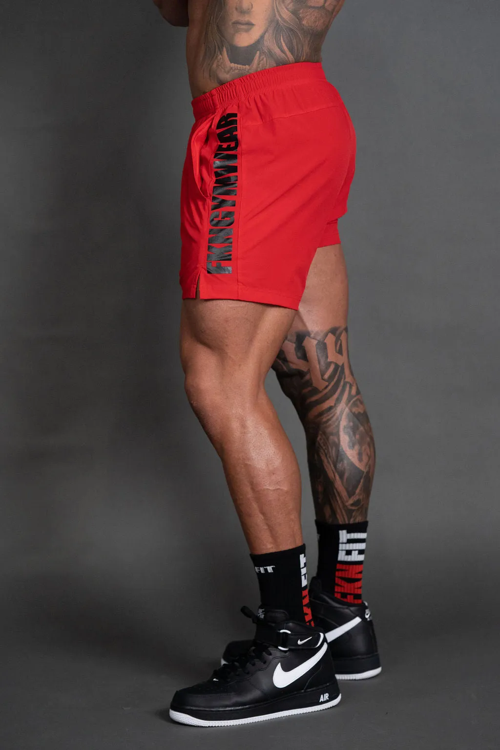 Steel HEIST | Men's Gym Shorts | Red