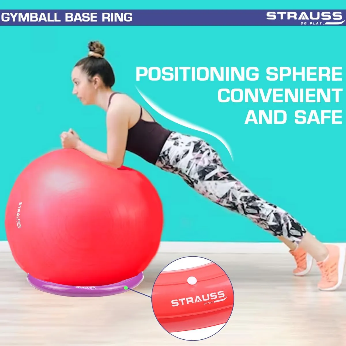 Strauss Gym Ball Base Ring | Round Anti Slip,Thickened & Stable Base| Yoga Ball Fitness Balance Base | Suitable for Home,Gym & Office,(Purple)