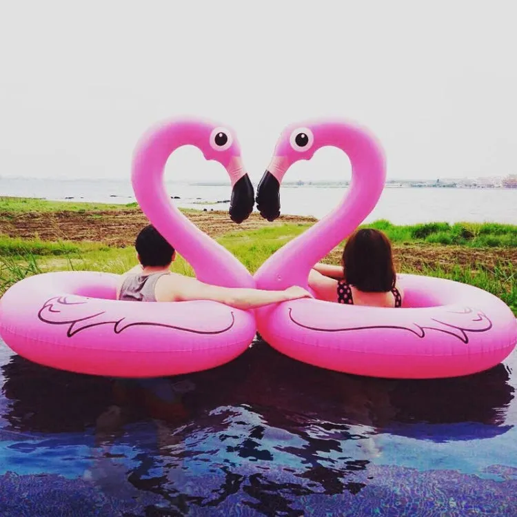 Summer Inflatable Flamingo Shaped Float Pool Lounge Swimming Ring Floating Bed Raft, Size: 120cm