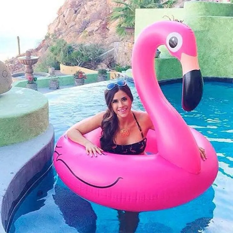 Summer Inflatable Flamingo Shaped Float Pool Lounge Swimming Ring Floating Bed Raft, Size: 120cm