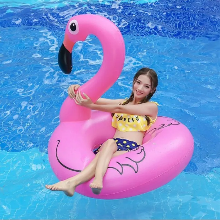 Summer Inflatable Flamingo Shaped Float Pool Lounge Swimming Ring Floating Bed Raft, Size: 120cm