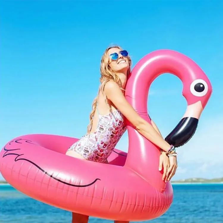 Summer Inflatable Flamingo Shaped Float Pool Lounge Swimming Ring Floating Bed Raft, Size: 120cm