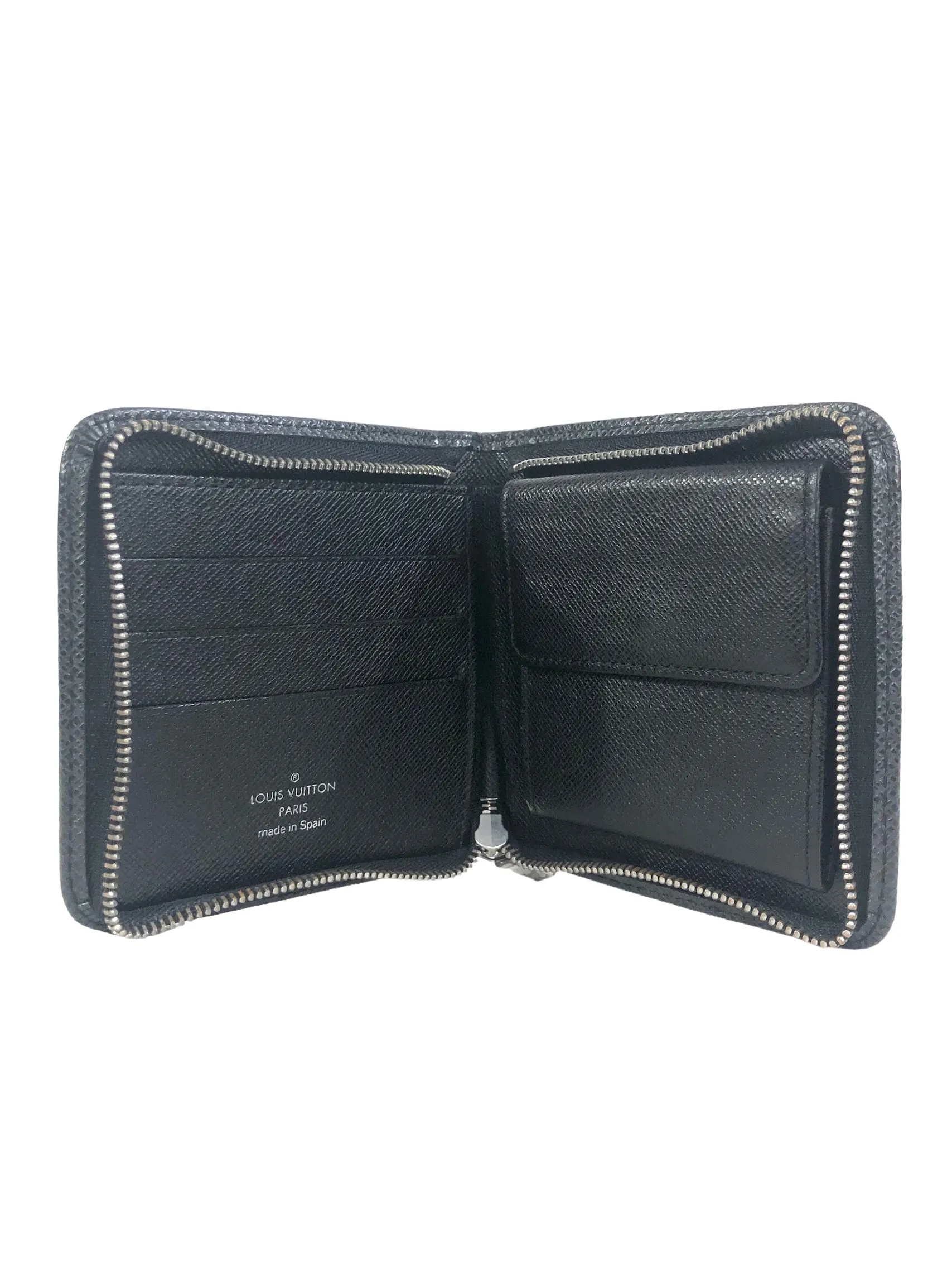 Taiga Leather Zip Around Bifold Men's Wallet