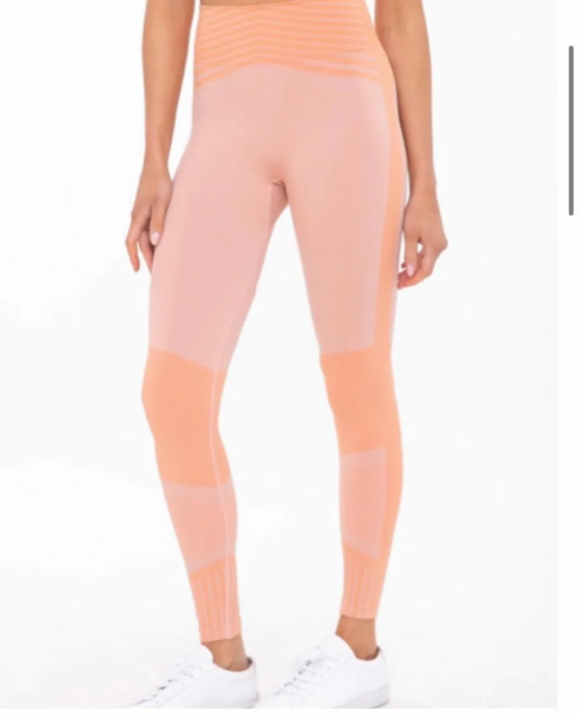 Tangerine color block leggings