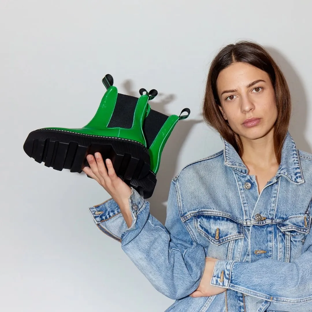 Trixy Bold Green Chelsea Boots