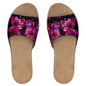 TRP Floral Print 02 Ladies Leather Slide Sandals