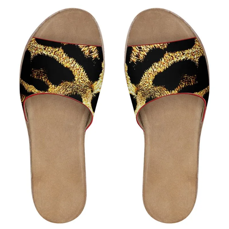 TRP Leopard Print 01 Ladies Leather Slide Sandals