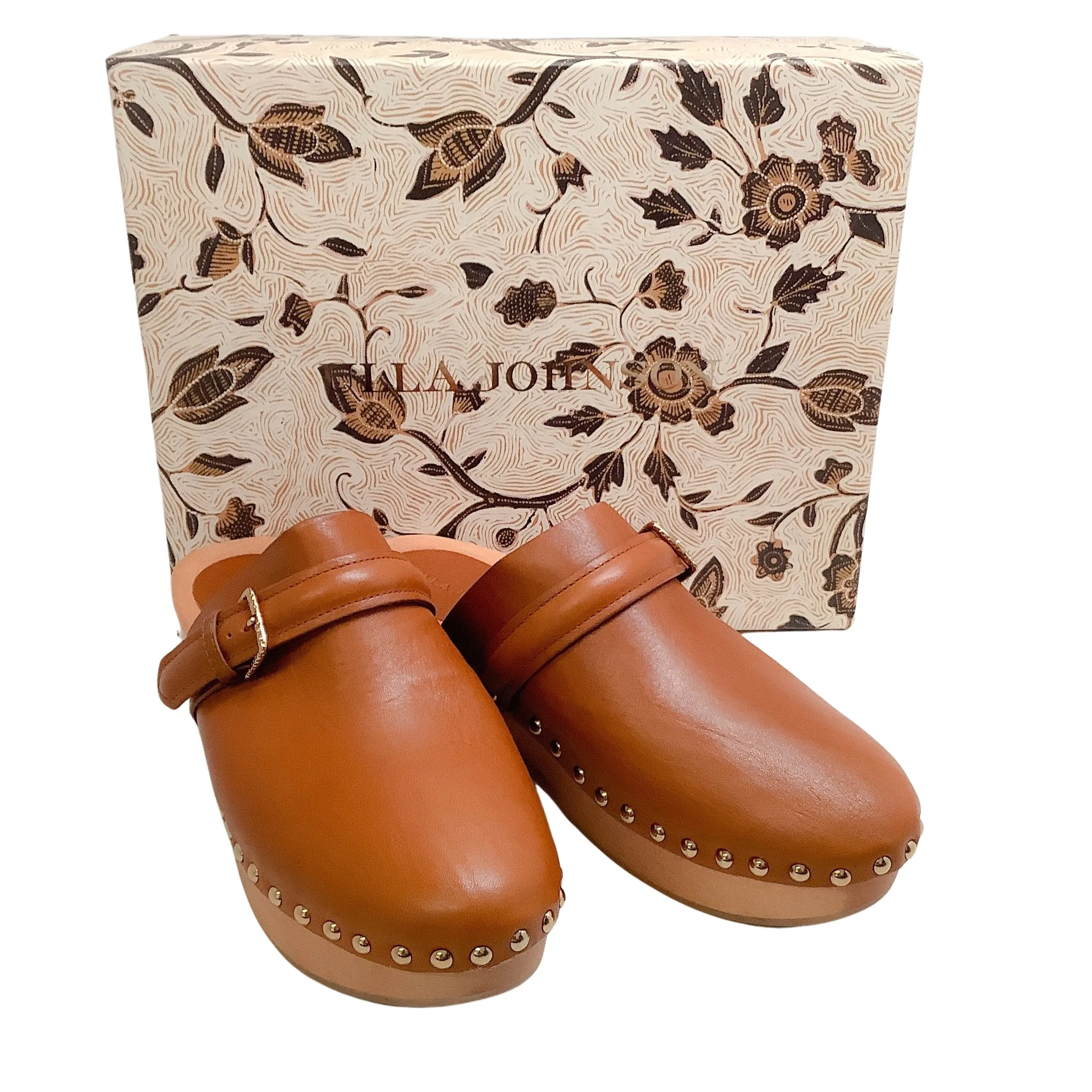 Ulla Johnson Cognac Leather Corsica Clogs