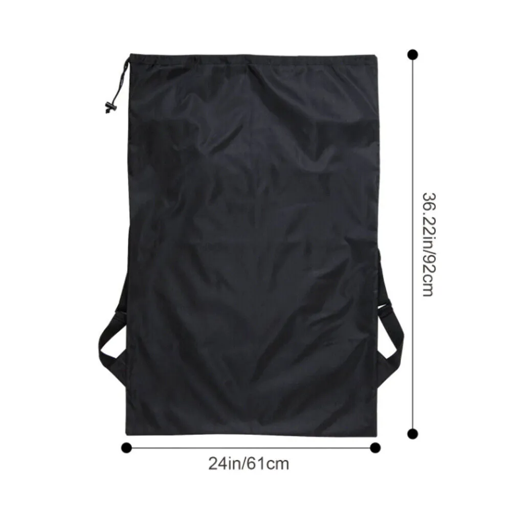 US 1-2 Pack Black Travel Laundry Bag Adjustable Straps Handles Clothes Backpack