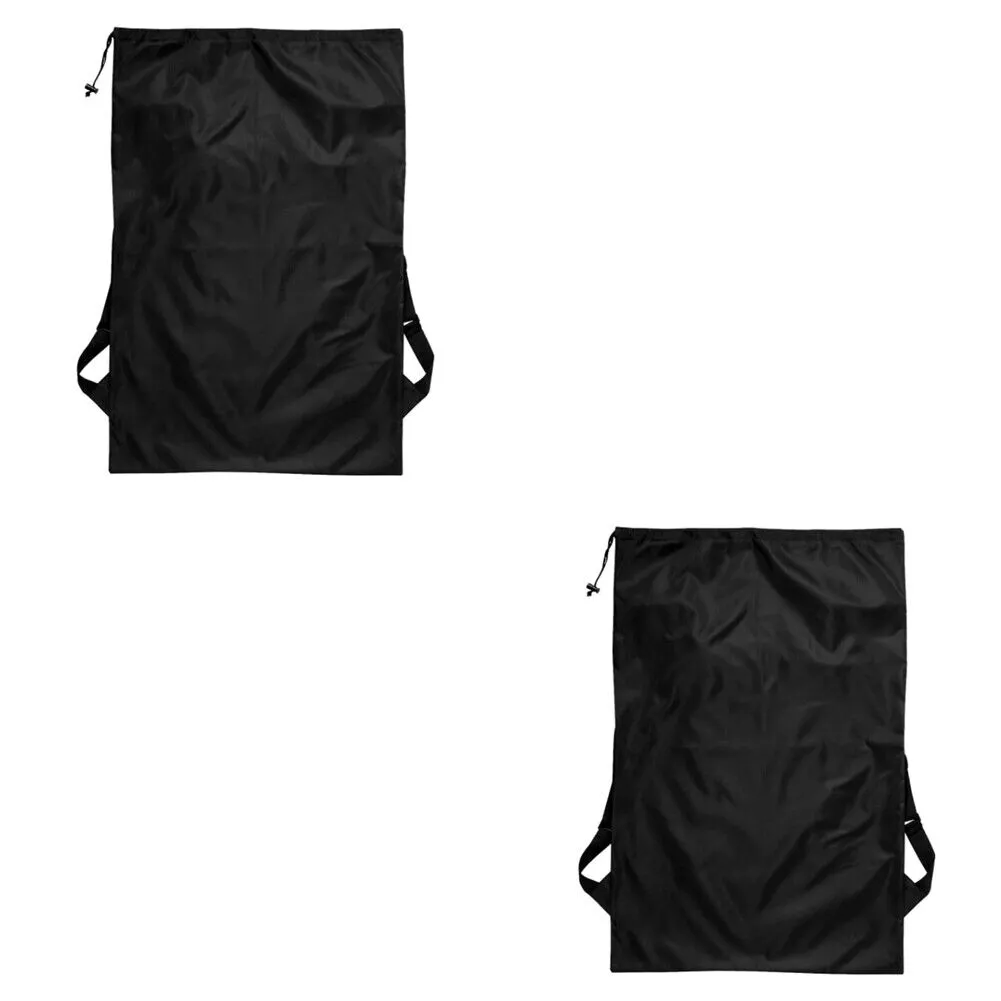 US 1-2 Pack Black Travel Laundry Bag Adjustable Straps Handles Clothes Backpack