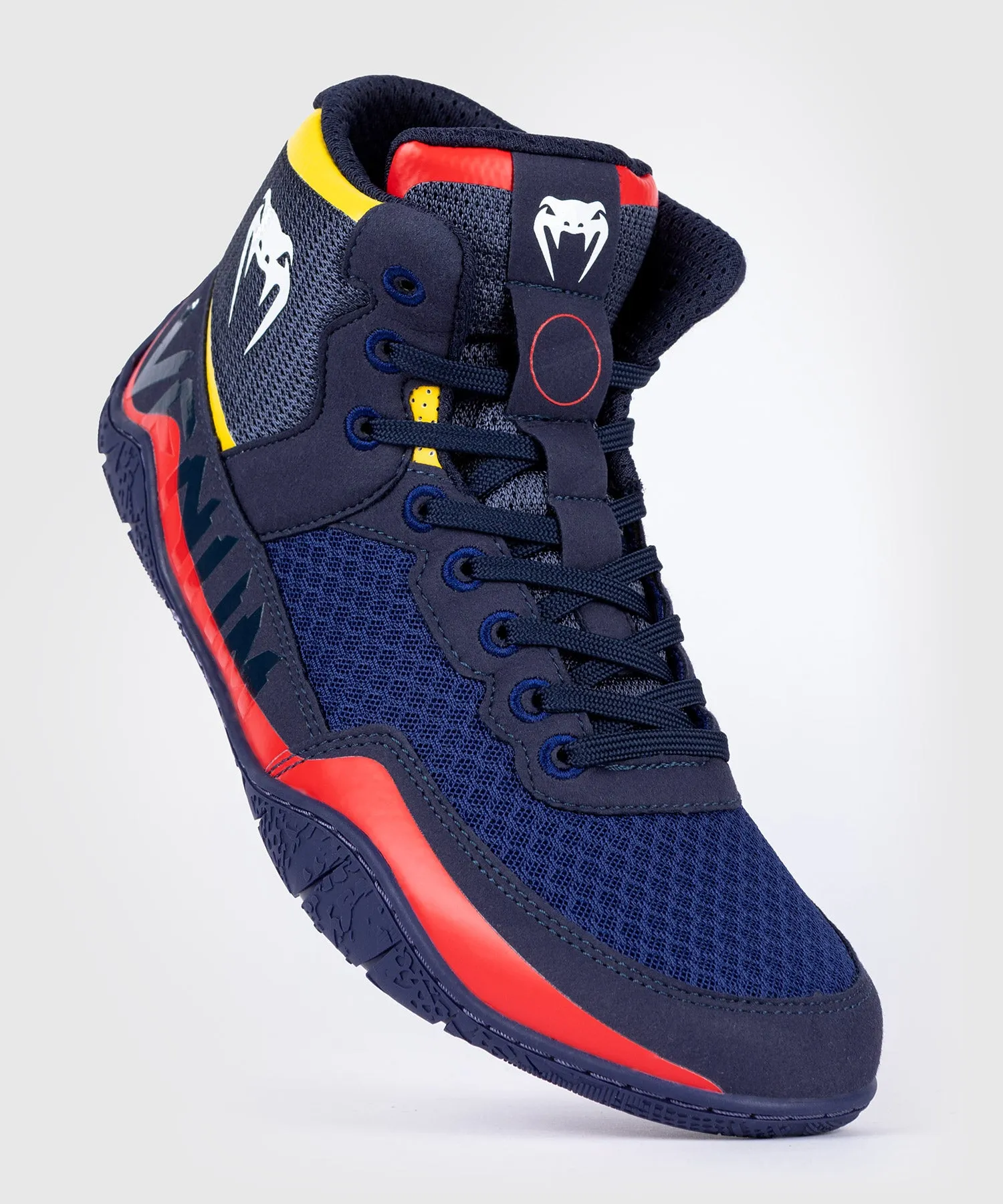 Venum Elite Wrestling Shoes - Blue/Yellow