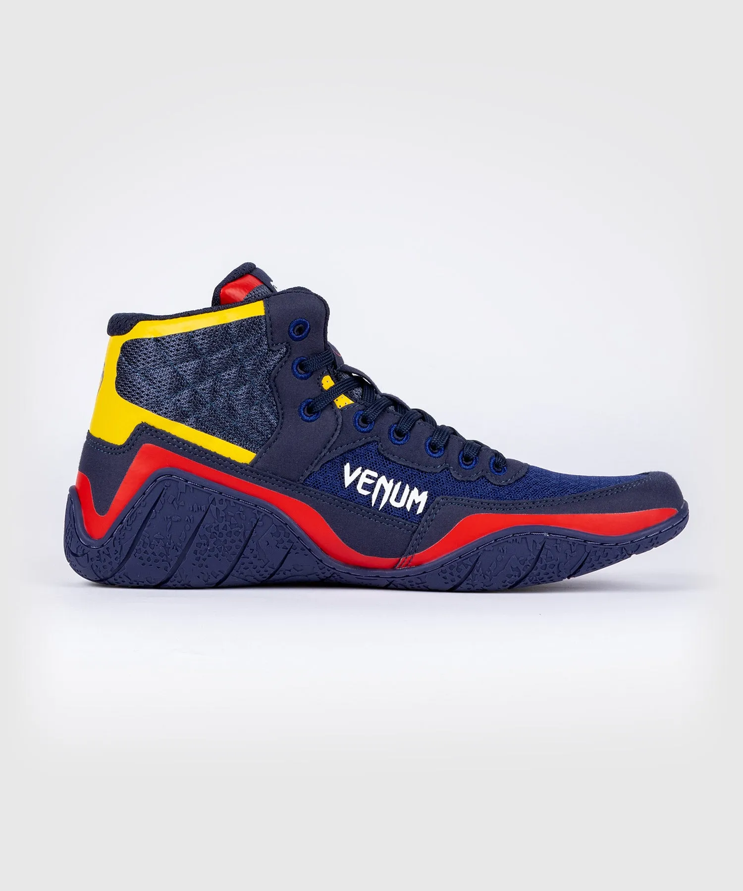 Venum Elite Wrestling Shoes - Blue/Yellow