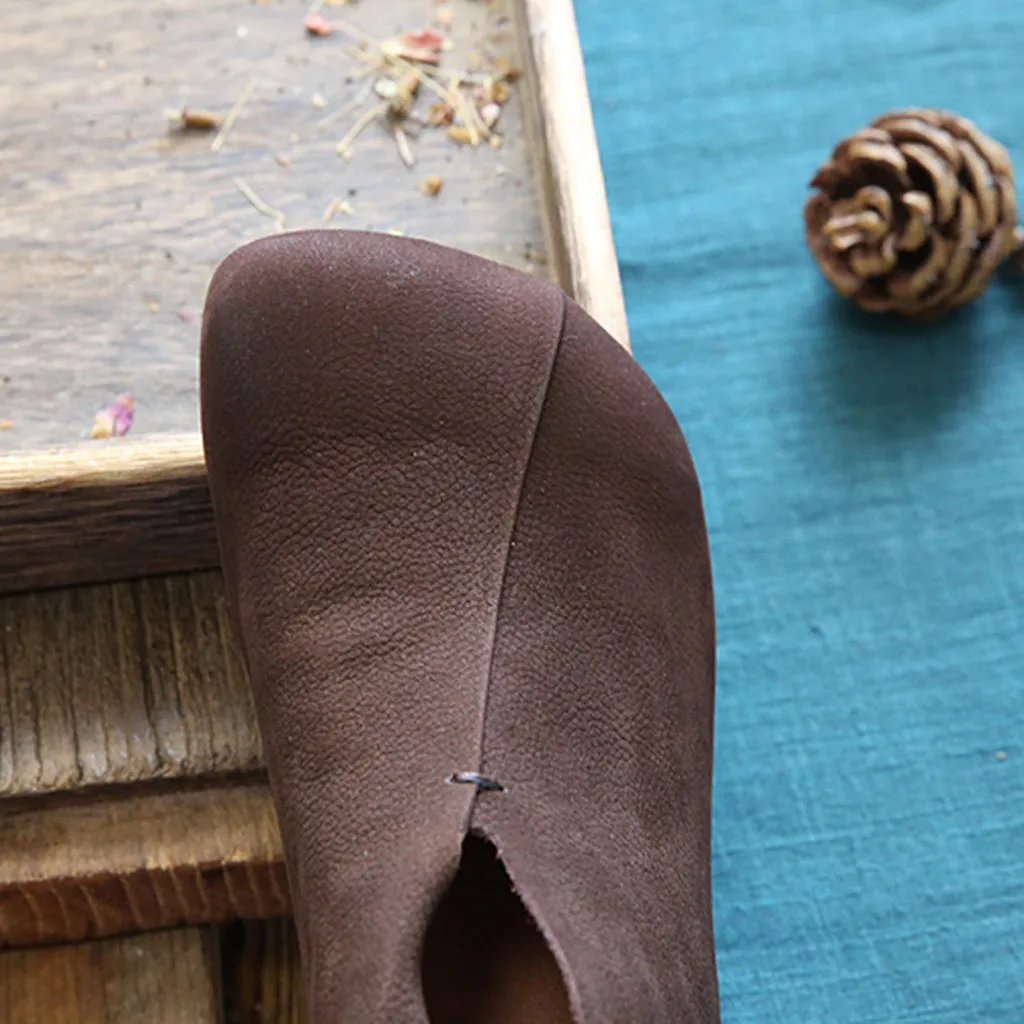 Vintage Leather Handmade Comfortable Flats