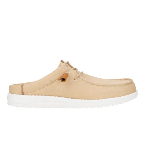 Wally Slip Stretch Canvas - Tan/White