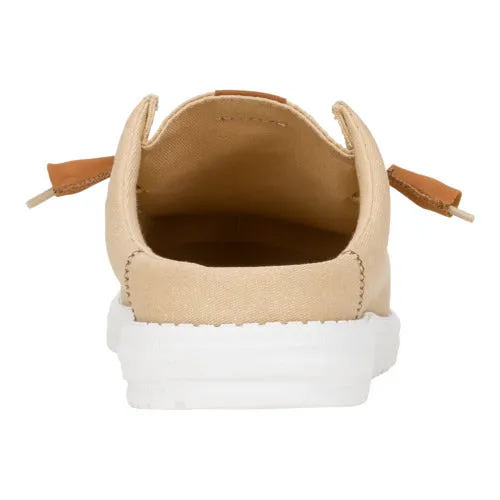 Wally Slip Stretch Canvas - Tan/White