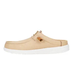 Wally Slip Stretch Canvas - Tan/White