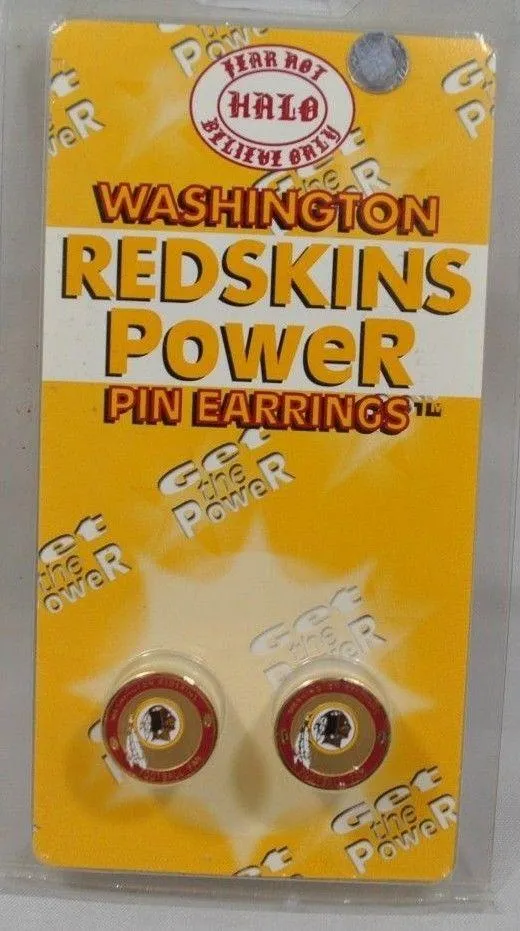 Washington Redskins Halo Sports Inc. Womens Power Pin Circular Stud Earrings