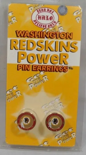 Washington Redskins Halo Sports Inc. Womens Power Pin Circular Stud Earrings