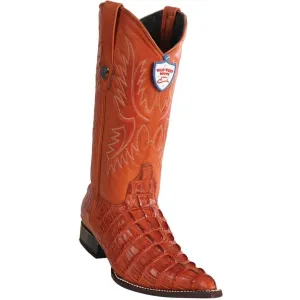 Wild West Boots #6950103 Men's | Color Cognac | Men’s Wild West Caiman Tail Print Boots 3X Toe Handcrafted