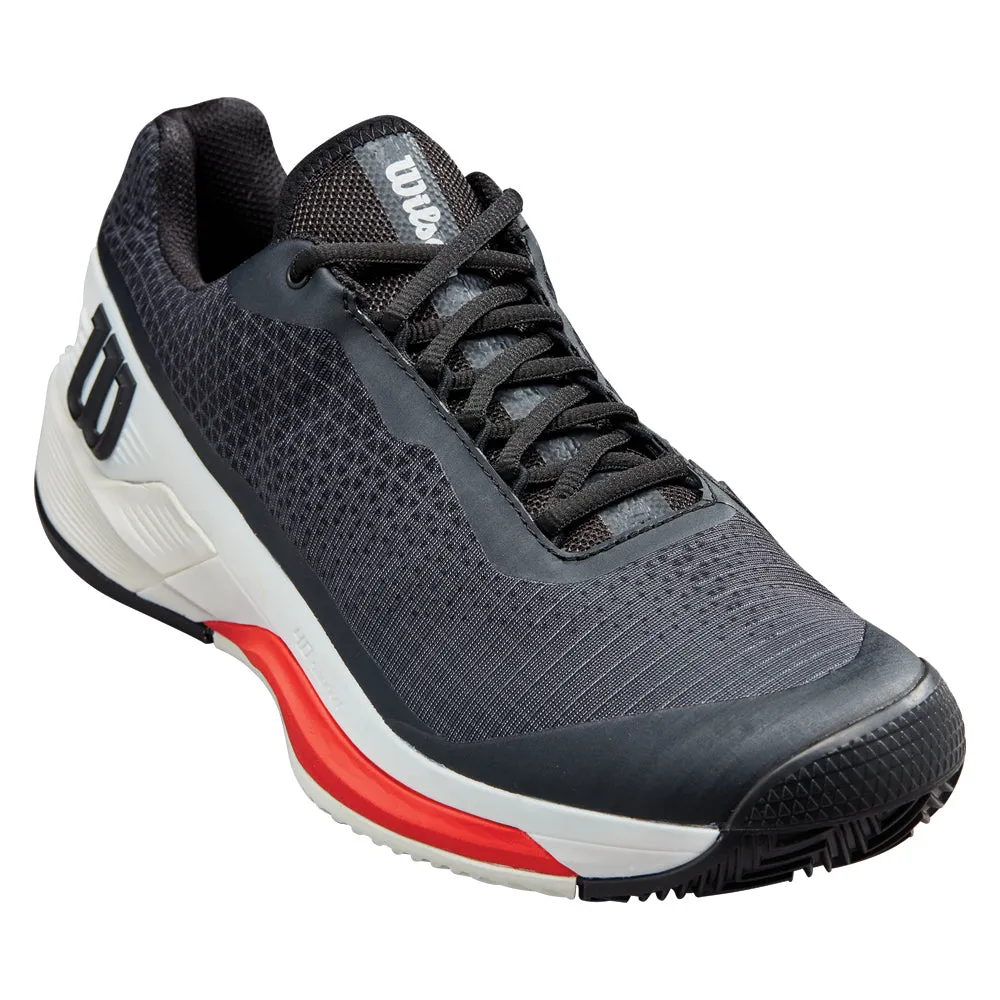 Wilson Rush Pro 4.0 Clay (Mens) - Black/White/Poppy Red