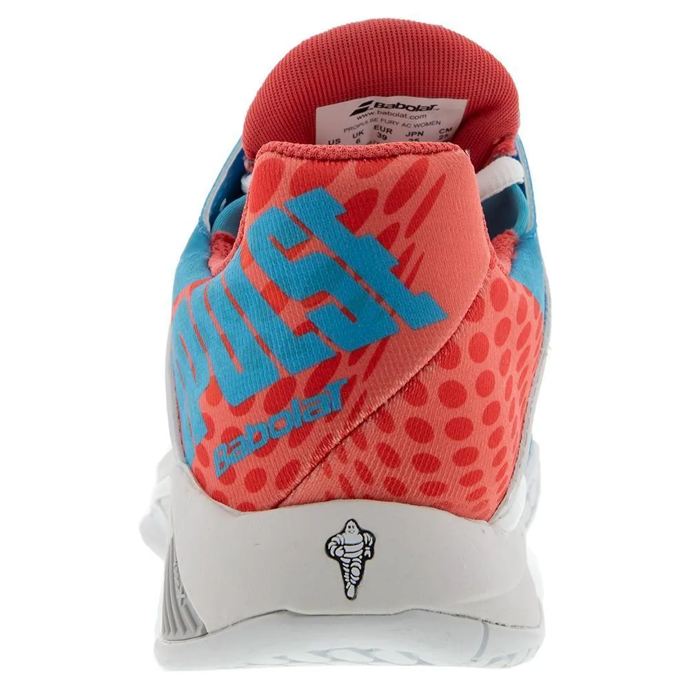 Women's Propulse Fury Sky Blue and Pink Tennis Shoes