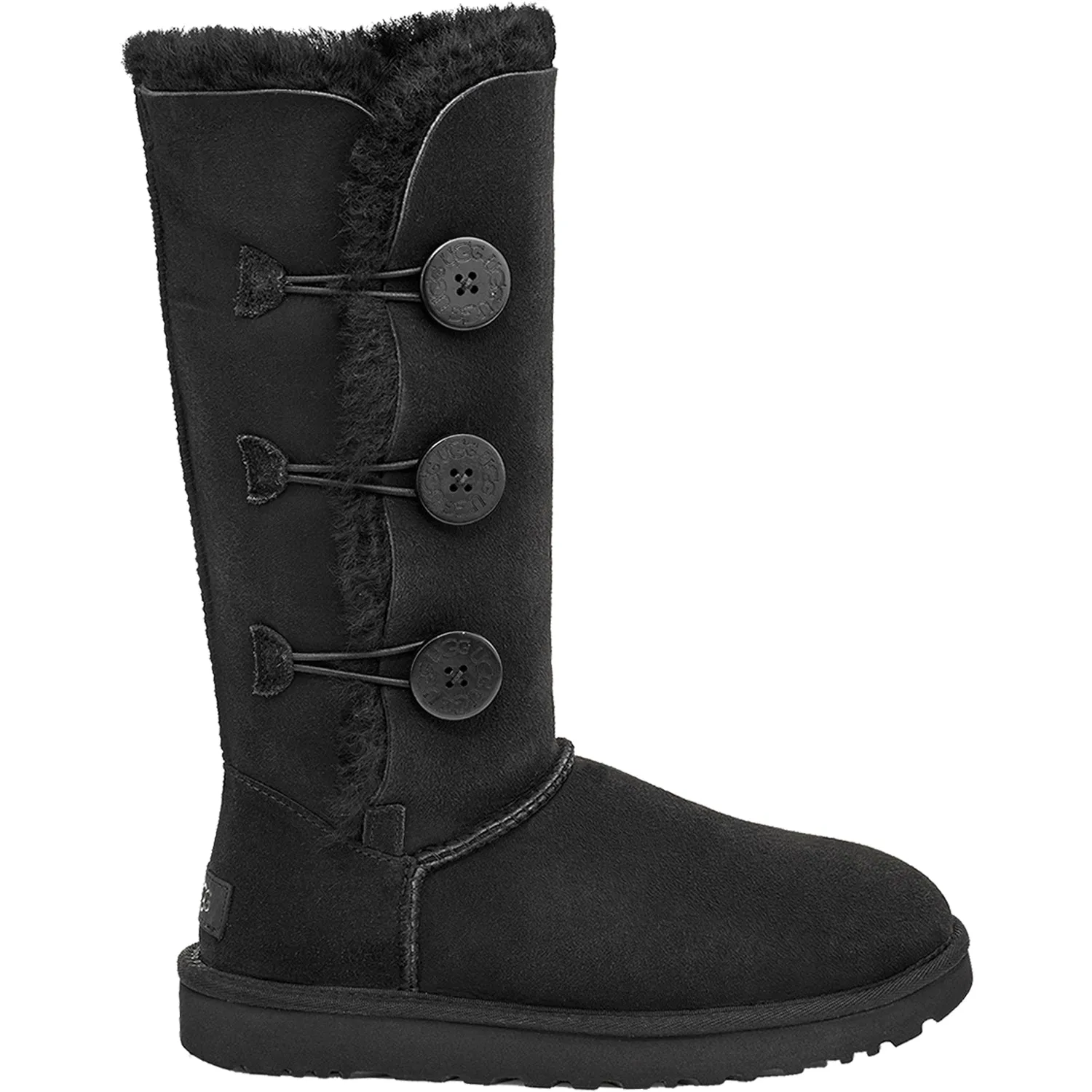 Women's UGG Bailey Button Triplet II Black Sheepskin